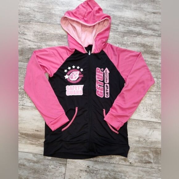 Hoodie kids zip up jacket pink &black Get Up (size 140CM) - Picture 1 of 4